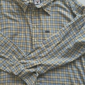 Faconnable Shirt Mens Xlarge Multi Color Check  LS Made In‎ USA. 100% Cotton